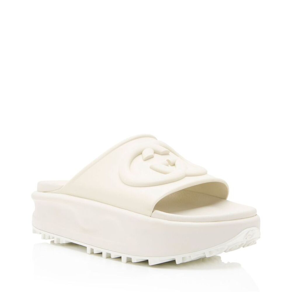Gucci Rubber Interlocking G Platform Slides - Size 9 / 39